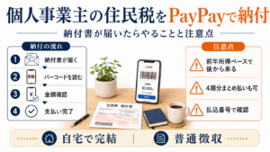個人事業主の住民税をPayPayで納付｜納付書が届いたらやることと注意点