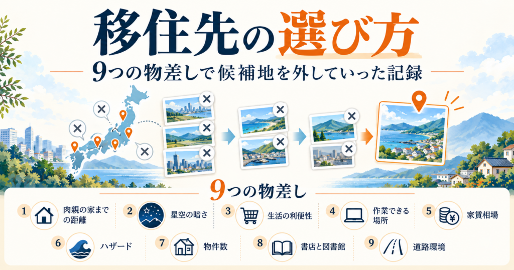 移住先の選び方｜9つの物差しで候補地を外していった50代の記録
